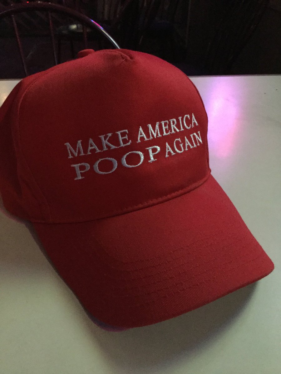 POOPAgainUSA's tweet photo. @cj_disabledVet @CorbieCrow This hat will make America better #MakeAmericaPoopAgain https://t.co/CWCS887I7I