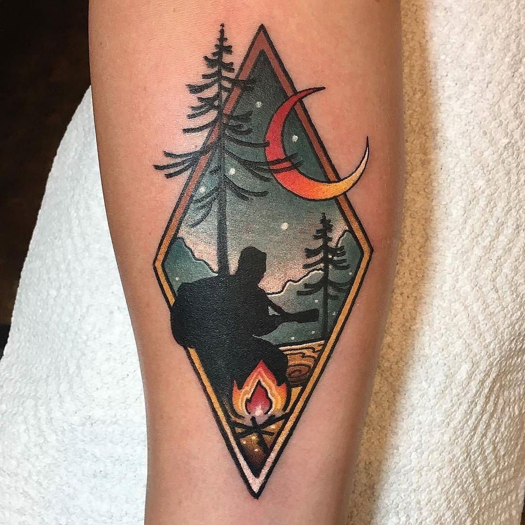 Campfire Songs by @kevinraytattoos at Art Alive Tattoo in Archdale, North Carolina. #campfire #campfiresongs #acou… ift.tt/2wGYacO