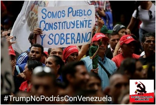PCdelEcuador's tweet photo. #TrumpNoPodrasConVenezuela porque te encontrarás con la patria de Bolívar y Chávez, te encontrarás con América Latina unida. #YanquiGoHome https://t.co/3MsSunLdqz
