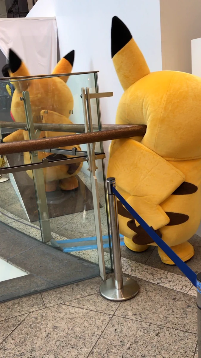 あーっ！ピカチュウが狭いところを通ろうとしたら残念なことになったww