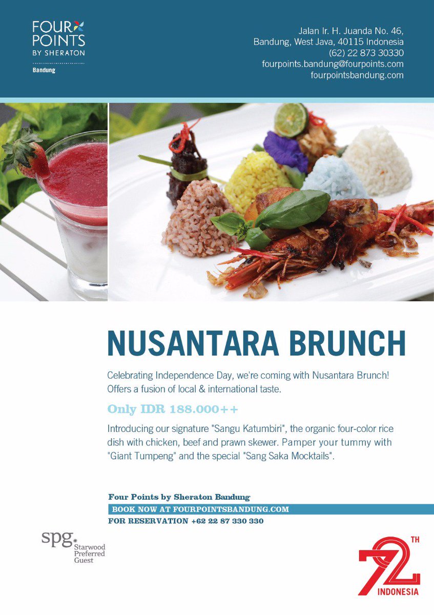 Celebrating Independence Day, we're coming with Nusantara Buffet Brunch! Get 30-50% OFF with BCA &amp; Mandiri credit cards.