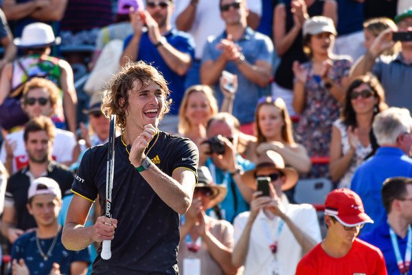 TennisUpdateINA's tweet image. #ATP #MontrealMasters #RogersCup : Alexander Zverev kalahkan Roger Federer 63 64 untuk raih gelar Masters keduanya tahun ini. (Getty)