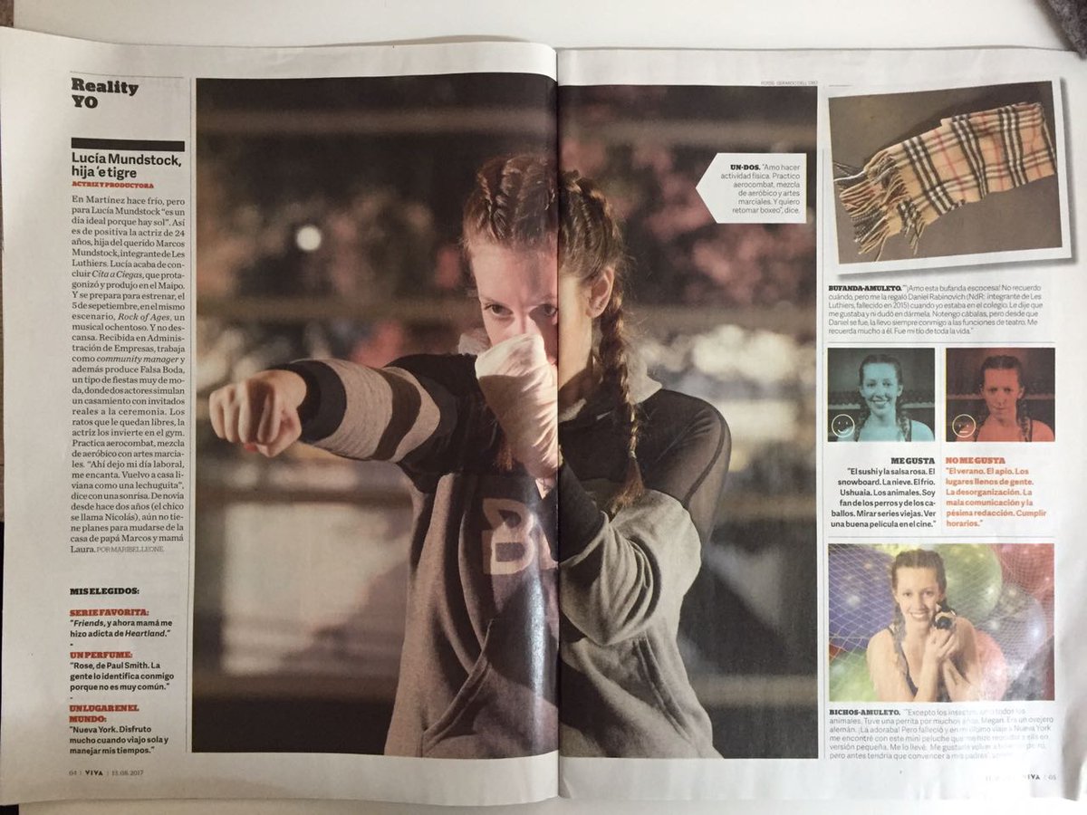 Hoy, en la revista VIVA de <a href="/clarincom/">Clarín</a> , mi nota con <a href="/LuMundstock/">Lu Mundstock</a> . Agradecemos a <a href="/Megatlon/">Megatlon</a> por la locación y a Badaka por la ropa.