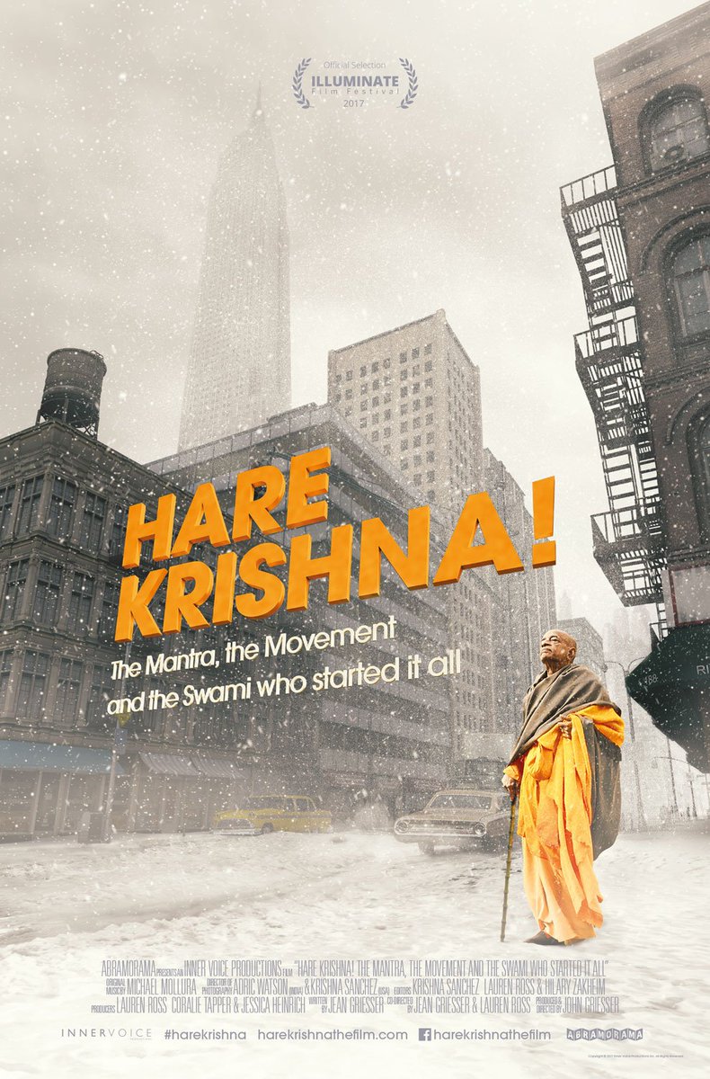 8/18 at #Camera3Cinema: Hare Krishna! Q/A with the filmmakers after 6:45 show Friday-Saturday / 1:15pm show Sunday! ow.ly/60K830enp8C