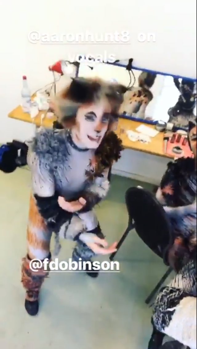 AHuntHQ's tweet photo. Main on the vocals! 
😜👏 
#CatsInternationaltour #BillBailey #AaronHunt 

📸;NathanZach https://t.co/rYyxJY5ZFK
