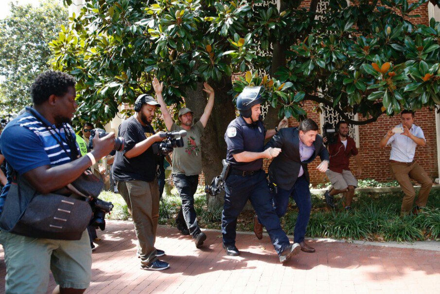 ClaudiaJooo's tweet photo. Neo-Nazis/Alt-Right prepare  2 run like this POS Jason Kessler!
No longer being tolerant of White allies who remain quiet. #Charlottesville https://t.co/DRg7K1I4FC