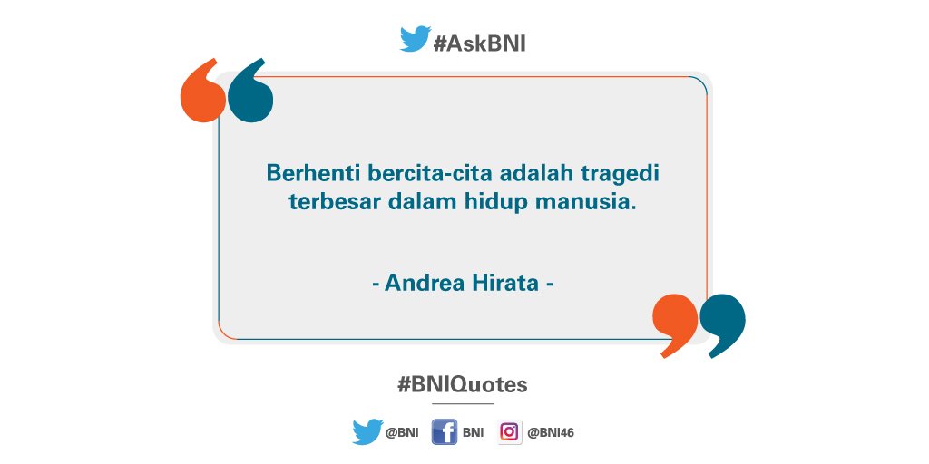 BNI's tweet photo. Jadilah seperti anak-anak yang memiliki cita-cita tanpa batas :) #BNIQuotes https://t.co/5zSP9Y3I1m