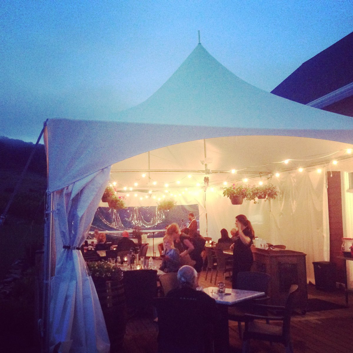 Beautiful food, music, and (most importantly) wine on the patio <a href="/gaspereauwine/">Gaspereau Vineyards</a>