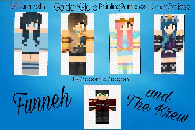 Funneh And The Krew Minecraft - goldenglare roblox skin