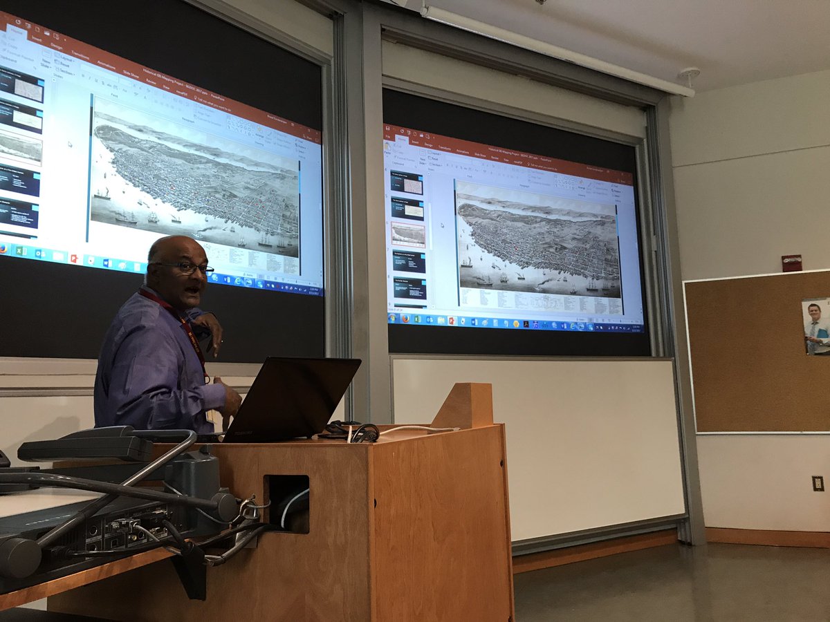 alikazerani's tweet image. @ORhetorBinod presenting &quot;Building an Historical GIS Platform from Archival Data&quot; of communities in Halifax from the late 1800s #sigdoc17