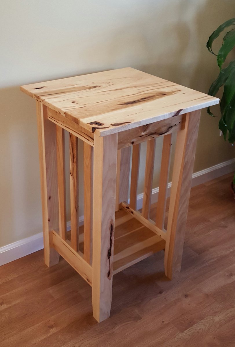 MartinCraftWood's tweet photo. Rustic hickory plant table in mission style. All mortise and tenon joinery. #woodworking #centralcoast #rustic furniture #casualliving https://t.co/JfOnpNjGPY