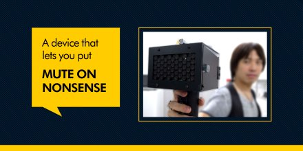 YIF2017's tweet photo. This #innovative gadget fires a speaker's words back to them causing them to stutter and stop talking. 
Read more : https://t.co/YY1QkiKxC8 https://t.co/V6hRvTAm6U