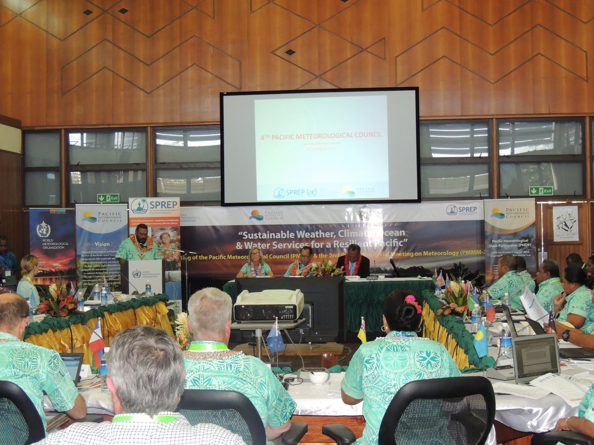 tongaportal's tweet photo. Dir. of Tonga's MET Service Mr. 'Ofa Fa'anunu addressing the meeting for the last time as the outgoing chair of #PMC #4PacIslands #PacMET https://t.co/lfpCsjTDZ8