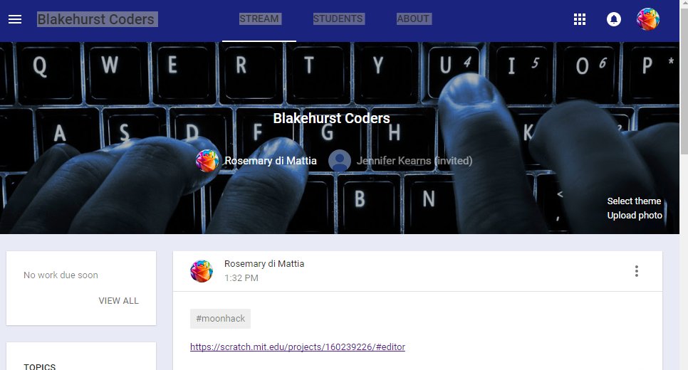 Blakehurst senior coders did their #moonhack projects today <a href="/CodeClubAus/">Code Club Australia</a>