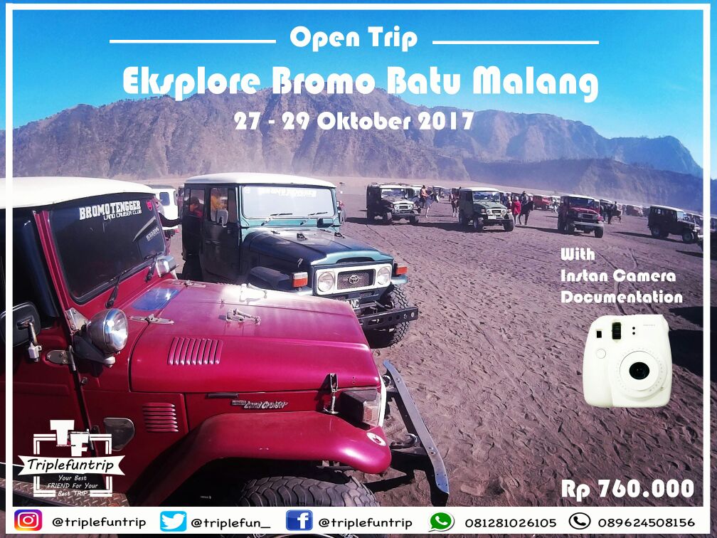 TripleFun_'s tweet image. Yuk Gabung Open Trip Bromo -  Batu MALANG 27-29 Okt 17. Only Rp. 760rb/org Info:08128102610 (WA)