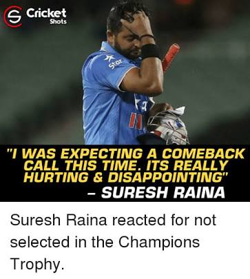 Rajkuma56284099's tweet photo. #RIP_Political_BCCI

We need raina to play https://t.co/EhEpB56d1W