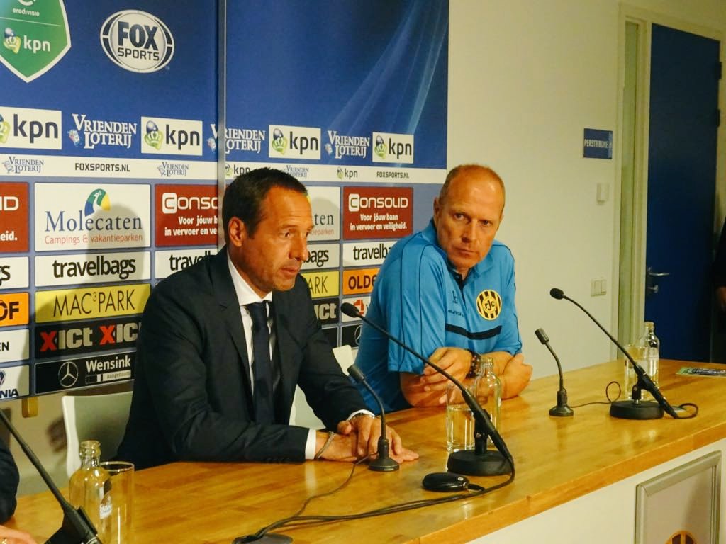 PECZwolle's tweet photo. Persconferentie na PEC Zwolle - Roda JC Kerkrade (4-2) met John van 't Schip en Robert Molenaar: https://t.co/fSyzQHT5eO #zworod #peczwolle https://t.co/zdmBEnRUi6