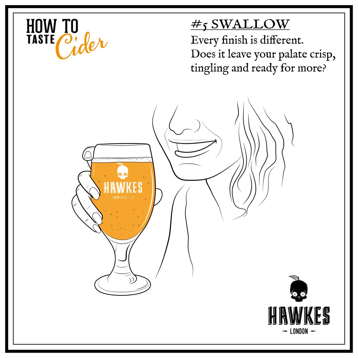 wearehawkes's tweet image. Part 5 - The finish is a really important part of the cider tasting sensation. How does it feel? #HowToTasteCider 🍏🤘🏻💀 #craftcider