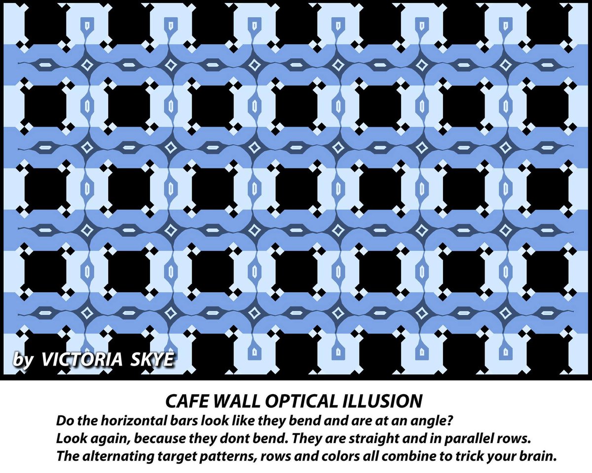 coreyspowell's tweet image. I thought I couldn't be surprised by another optical illusion, but this one... The lines. Are. Parallel. popsugar.com/news/Cafe-Wall…