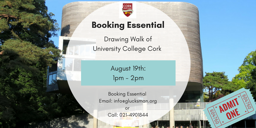 corkheritage's tweet photo. Last year's #DrawingTour of @UCC was a huge success! Don't miss out on a place this year. Book Now! @glucksman https://t.co/z09Kwts40h