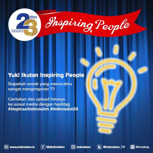 MNCVisionID's tweet photo. Ayo ikuti keseruan Indovision Inspiring People caranya gampang.

Siapakah sosok yang telah menginspirasimu ?
Ikuti tata cara pada gambar ya. https://t.co/ZWuJR5RR34