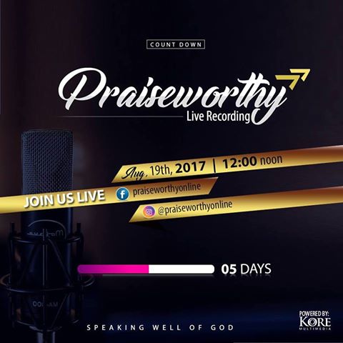Praiseworthyon's tweet photo. Yes! 5 days to go..!n#praiseworthy #praiseworthyliverecording  #Koremultimedia @KoreMultimedia https://t.co/BQO19xPQmn
