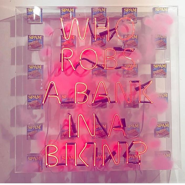 Well? #londonewcastle #neon #neonart #halfroastchicken #art #property #realestate #quote #thoughts #contemporaryart #whorobsabankinabikini