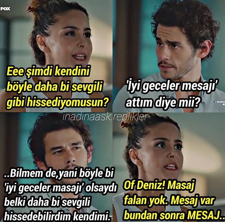Masaj falan yok, mesaj var bundan sonra MESAJ! #İnadınaAşk