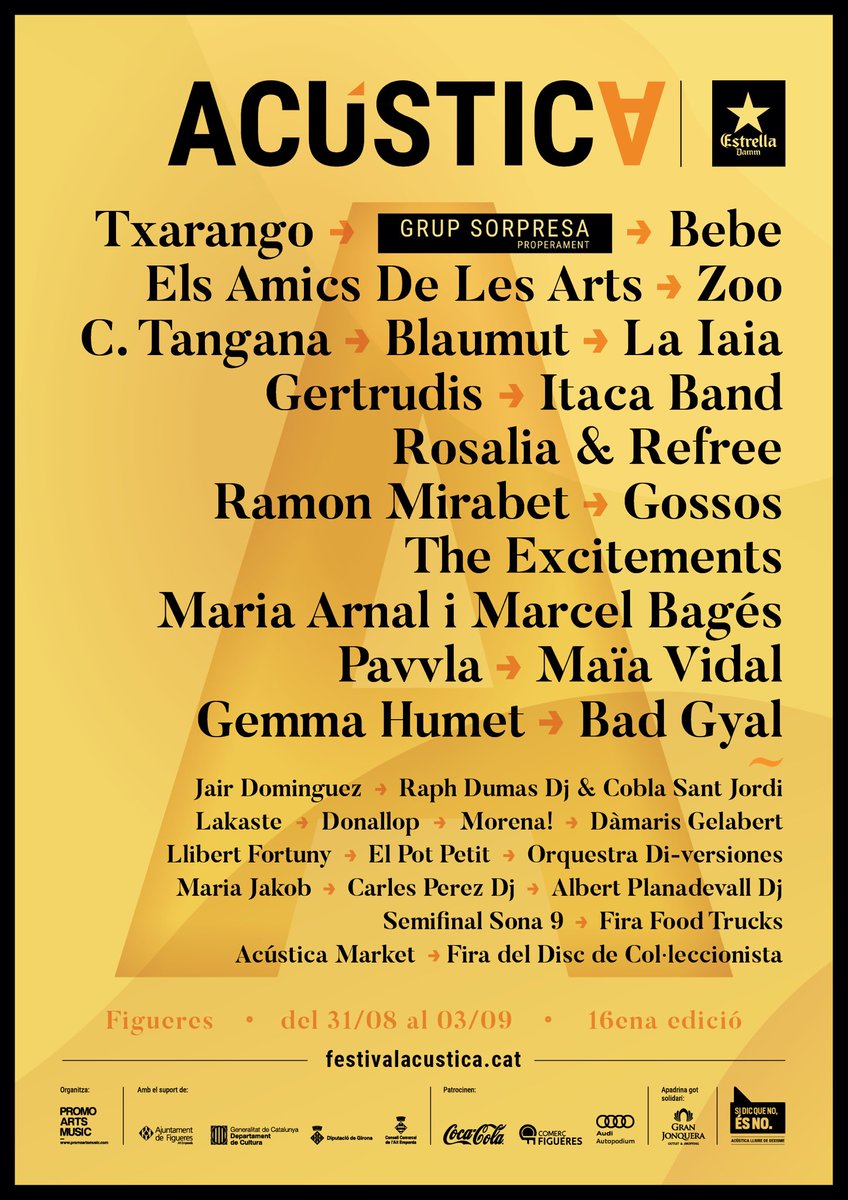 visitfigueres's tweet photo. S'acosta el 31 d'agost ⌛
Acústica 2017 🎻🎺🎹

Reserva hotel  👉 https://t.co/1PZBad59KR

+Info a 👉https://t.co/PuxaPvVwaL

#Acústica2017 https://t.co/HAfm9AoptU