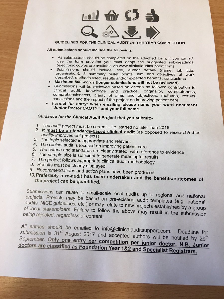 PACEHPFT's tweet photo. @cascleicester Junior Dr Clinical Audit Competition, For More Info Please Contact info@clinicalauditsupport.com #audit #QI #PACEHpft #CASC https://t.co/zrlVtnTCrf