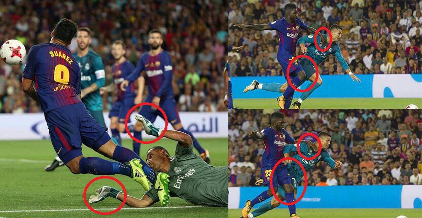 langostin0perez's tweet photo. En la primera foto, el árbitro pitó penalti. En la segunda, sacó tarjeta amarilla a Cristiano por tirarse. Brutal el nivel del árbitro, eh. https://t.co/0Ha1MW0VHf