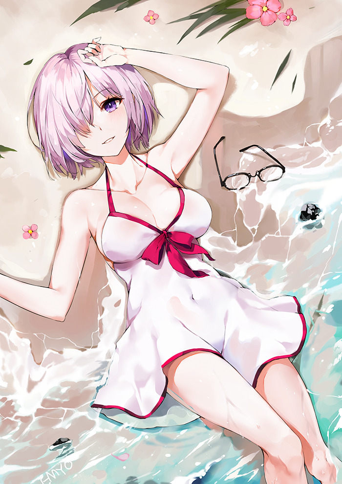 マシュ・キリエライト(Fate) ,常夏の水着 「マシュ♡ 」|EMyo/えみょ@FANBOXのイラスト