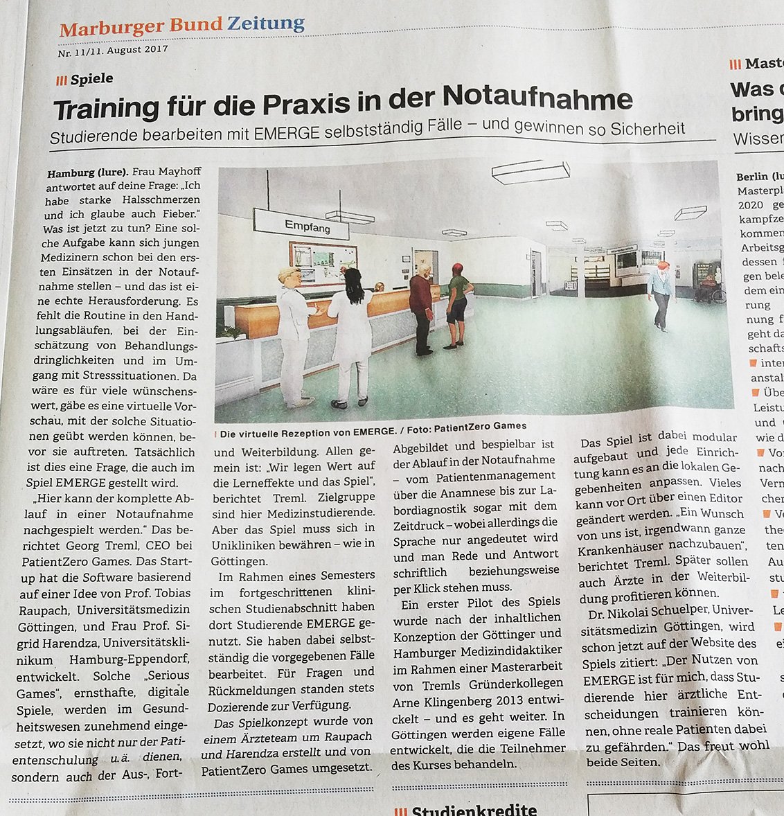 Die @marburger_bund Zeitung präsentiert #EMERGE in ihrer Augustausgabe 2017. Vielen Dank für den schönen Artikel.
