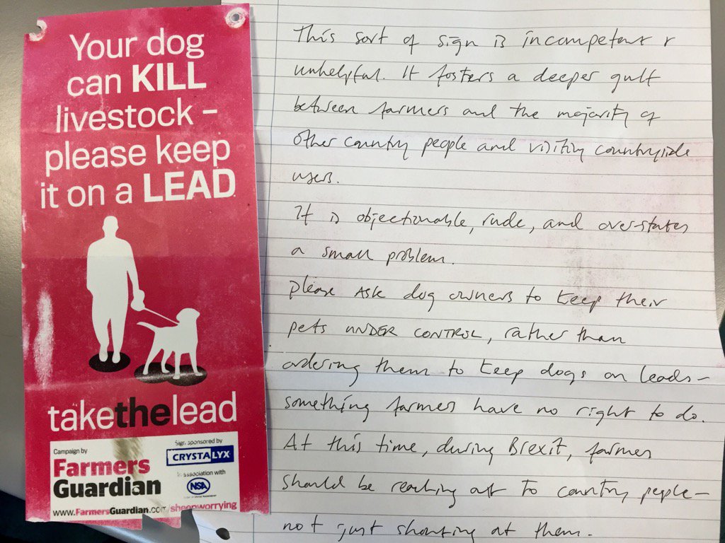 Disgusting: some moron has ripped down &amp; posted me 1 of FG's Take the Lead signs &amp; said dog attacks aren't a problem!