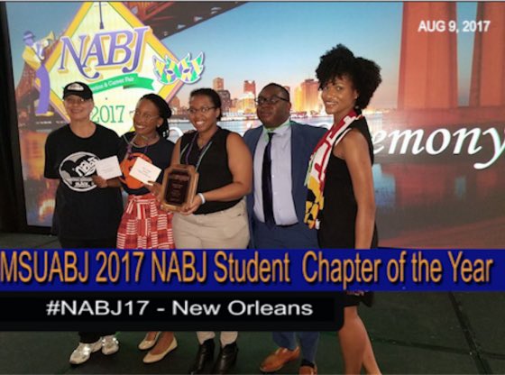 brianhwaters's tweet photo. Very proud of #MSUABJ winning student chapter of year. S/o to @JaiTheLioness rocking the #MarylandFlag scarf #NABJ17 https://t.co/7sDApPH2u2 https://t.co/zItmuC3Cli