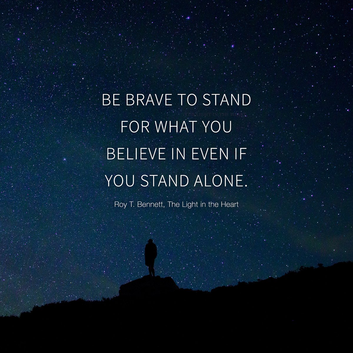 Be brave to stand for what you believe in even if you stand alone. roy