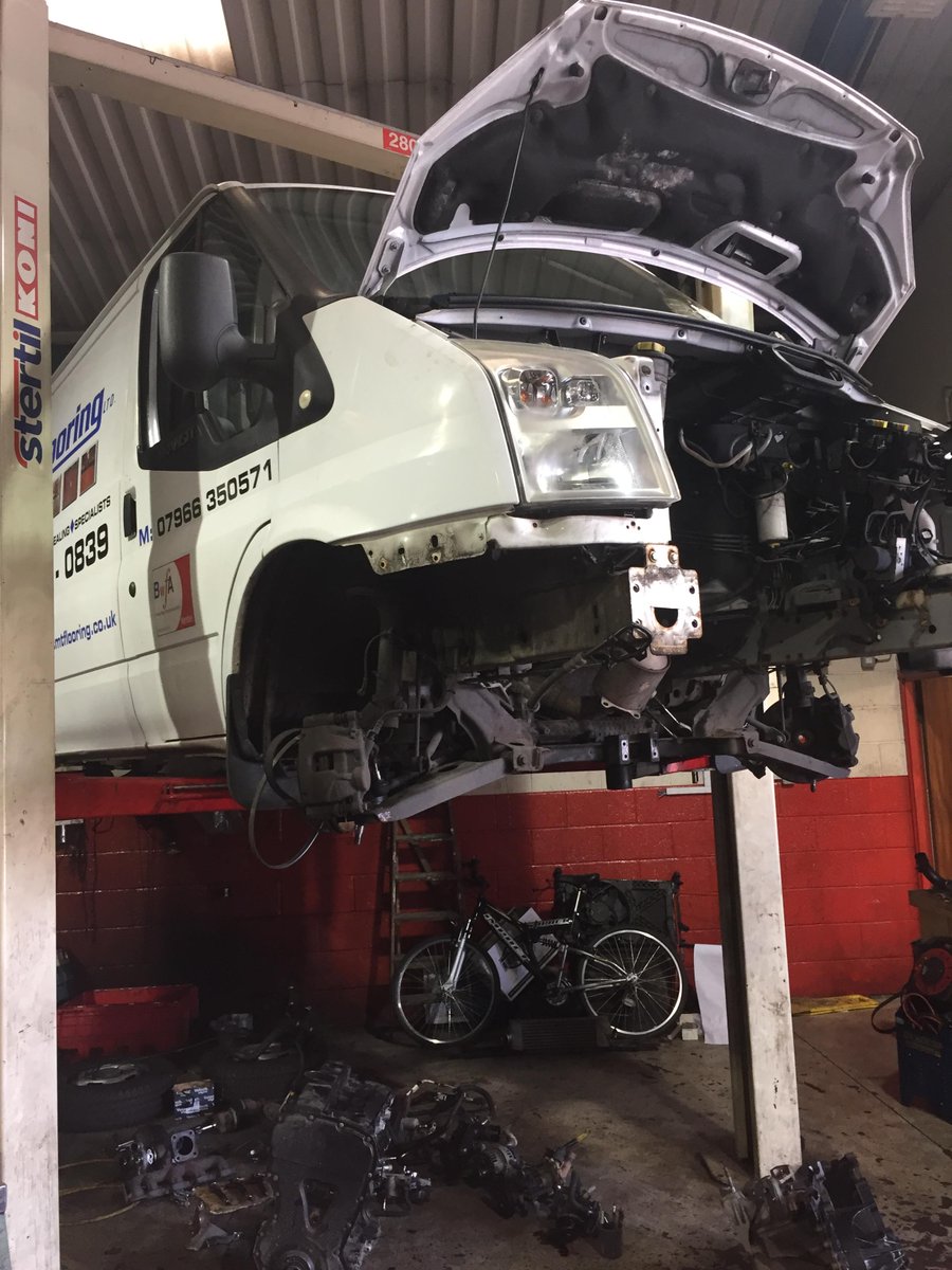 cmtflooring's tweet photo. Sadly one of our vans has a little engine trouble https://t.co/EuIXmvzJbX