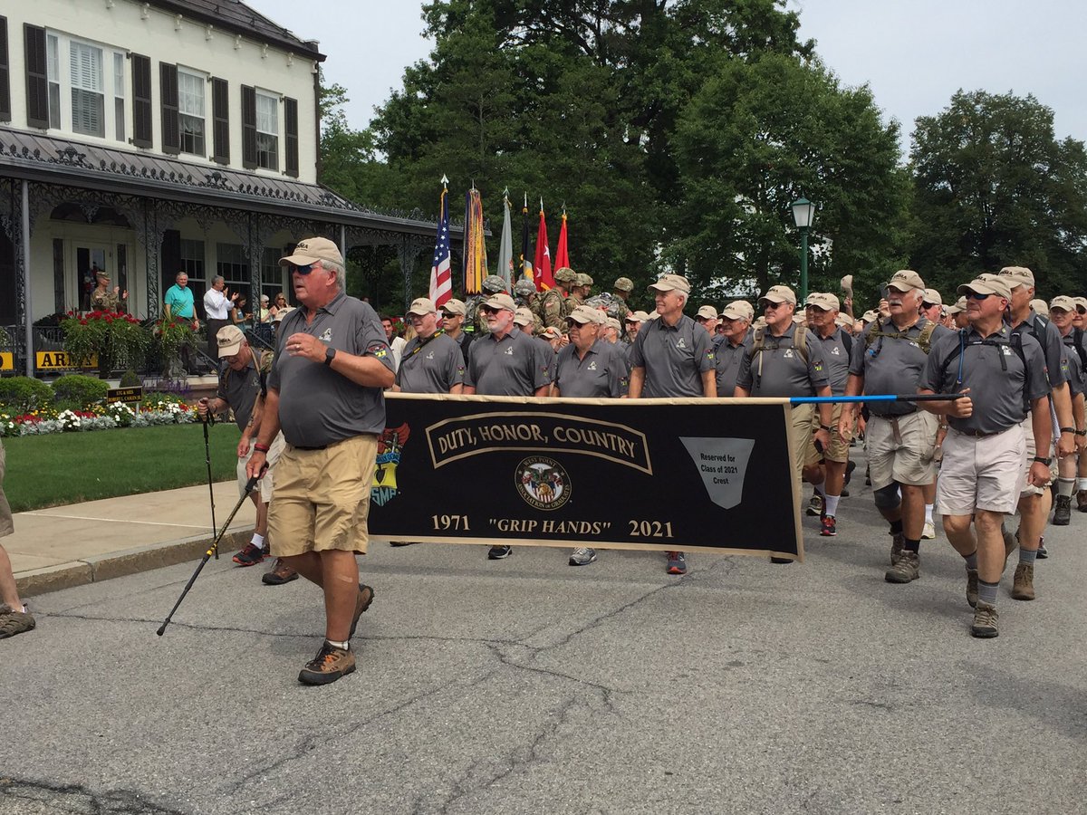 USMA Class of 1971, 50-year affiliation class of #USMA2021 takes part in #MarchBack #ProfessionallyDone #LongGrayLine #OldGrads