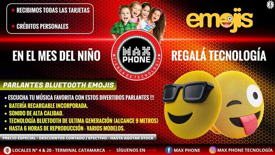 terminalcata's tweet photo. 👋 #MesDelNiño #MaxPhone durante todo el mes con súper ofertas en tecnología - Visitalos en nuestro centro comercial #Catamarca 🎉🎉🎉 https://t.co/X3j4KDmPYv