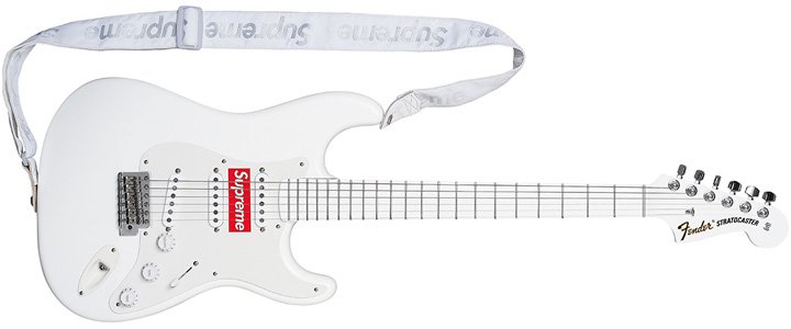 stereogum's tweet photo. Fender announces Supreme Stratocaster https://t.co/zRThmG2aTI https://t.co/TvrOLnBiwa