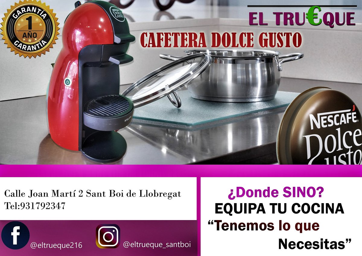 ElTRUEQUE13's tweet photo. VOLS UN CAFÈ?☕
CAFETERA DOLCE GUSTO ROJA.
#Cafetera #Dolcegusto #Santboidellobregat #Comprayvende #Nuevoyseminuevo #segundamano #cash https://t.co/cs9Sbxlb82