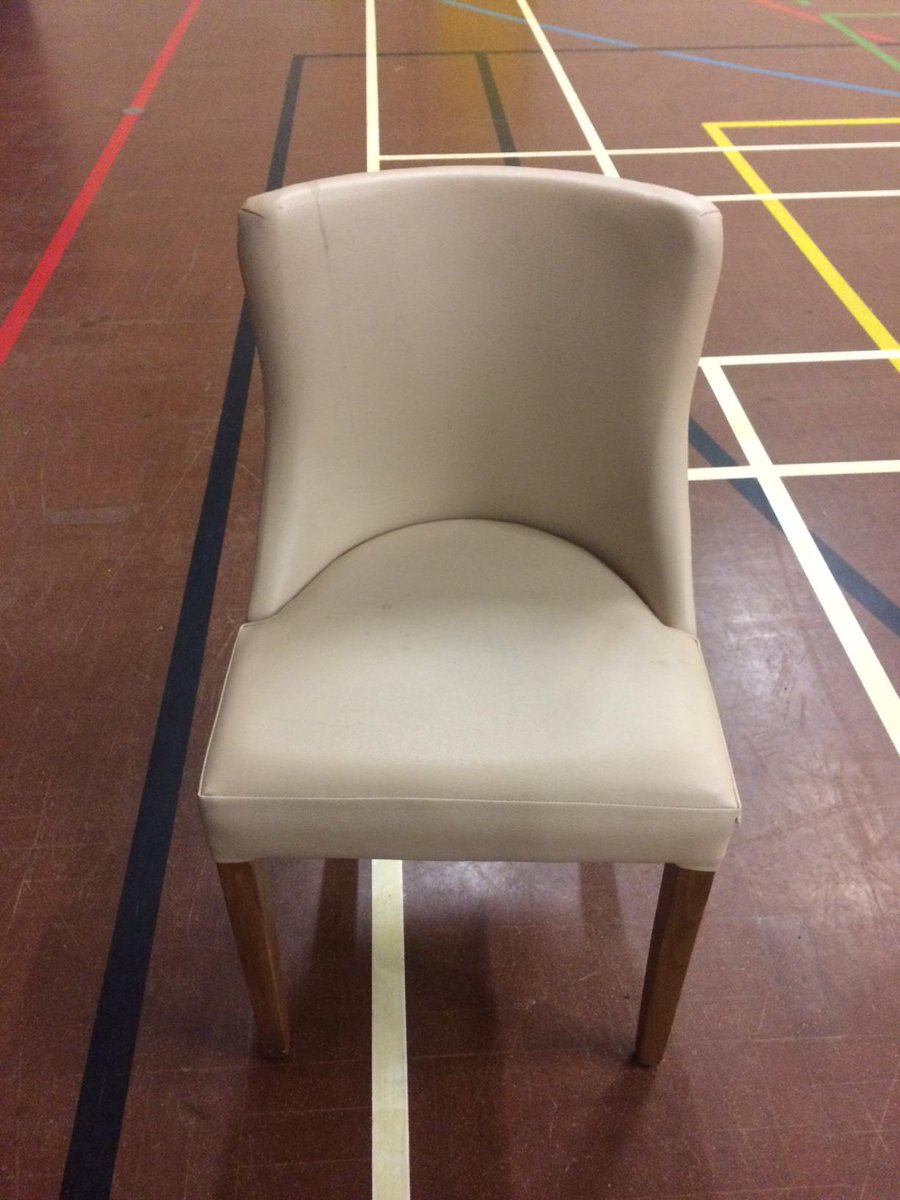 Only 14 of these beautiful white faux leather chairs left... £20 each. Purchase on our eBay charity shop ebay.co.uk/itm/Cream-Chai…