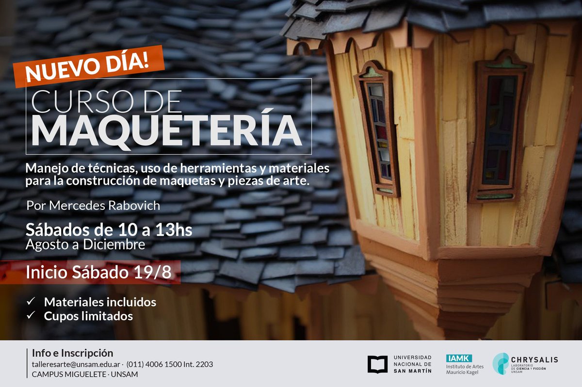 tecnoimagenIAMK's tweet photo. Hasta el miércoles tenés tiempo de anotarte en el nuevo Curso de #MAQUETERIA Inicia este sábado! https://t.co/vqSix9Wltp