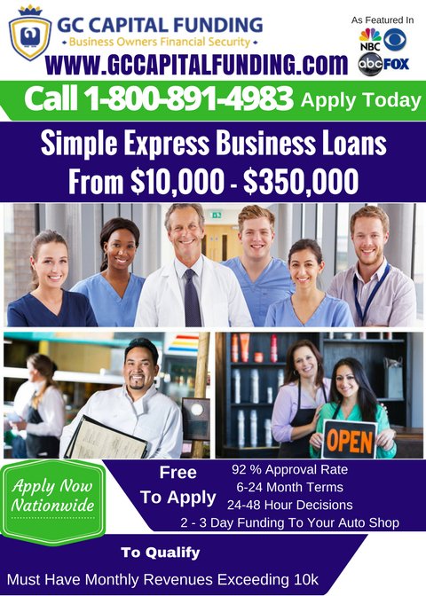 JeffGCBusiness's tweet photo. Grow your #Business today. Express #Smallbusiness Loans for owners nationwide. 2-3 day Funding. https://t.co/MU0ZCMgVQ4  Call 1-800-891-4983 https://t.co/c2dshHBUcy