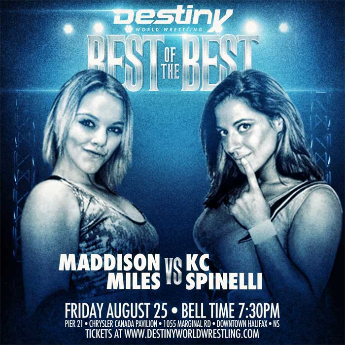 GET ready #Halifax for ladies action Fri Aug 25 
hometown girl @maddison131444 vs Ontario veteran and international star @Kc_Spinelli