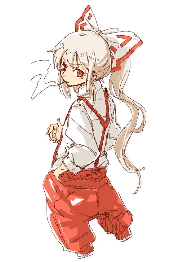 藤原妹紅 「1年以上ぶりに絵チャした気がする。妹紅まつりでした。そーい。 」|沼のイラスト