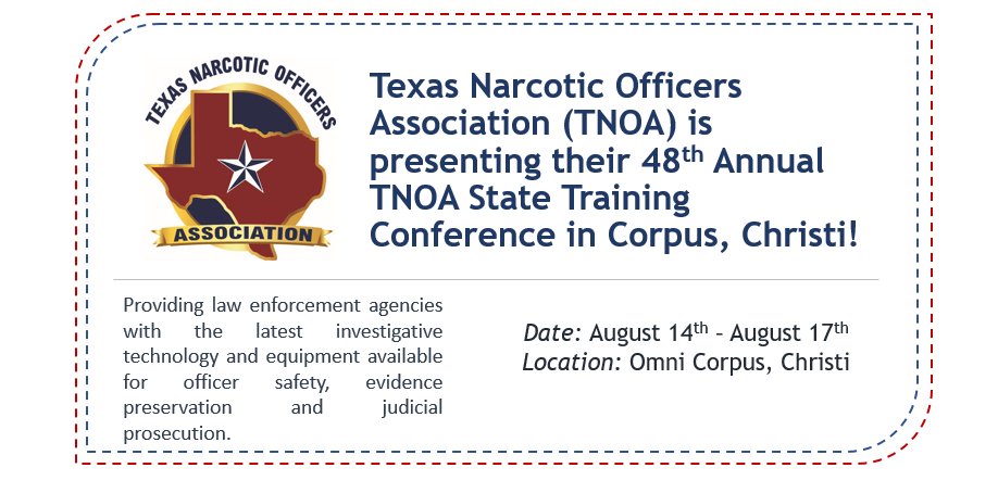 DetectaChem's tweet image. The Detectachem team is excited to attend the Texas Narcotic Officers Association&apos;s Conference this year! #TNOA #corpuschristi #mobiledetect