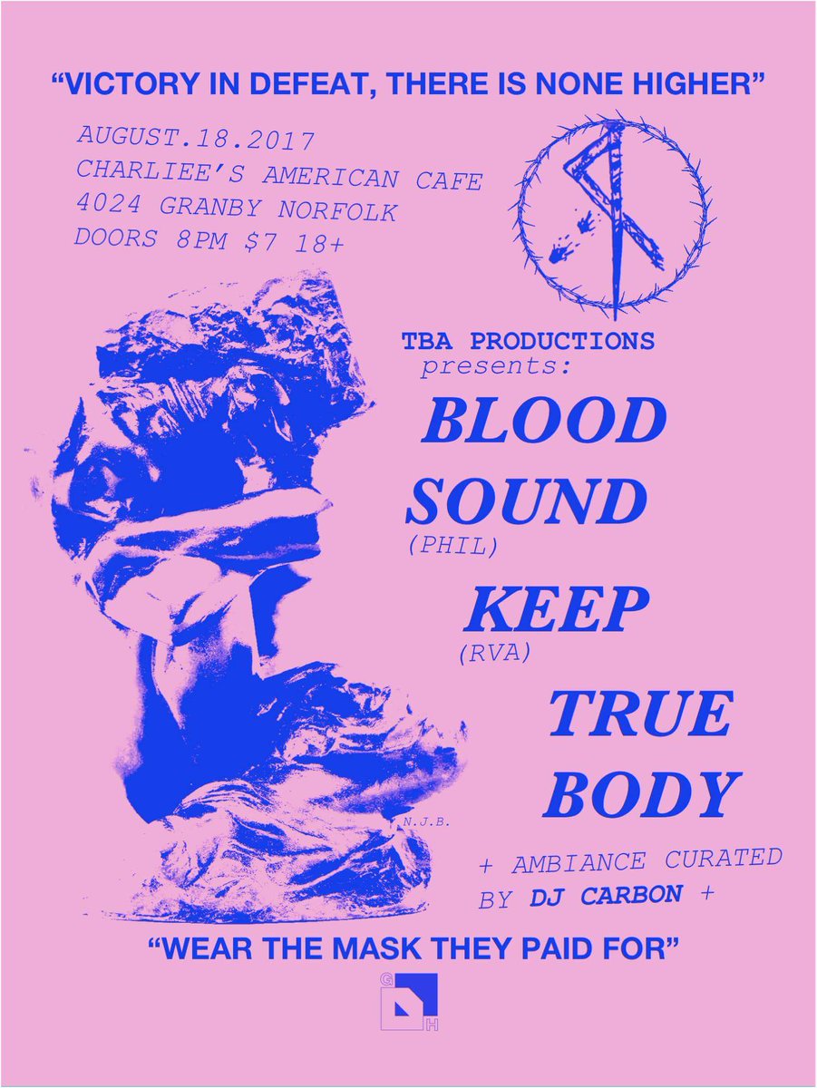 ldbubblebath's tweet image. Friday Aug 18th #truebody x #keep x @bloodsoundband x #djcarbon play Charlies. #postpunk #darkwave #gothrock