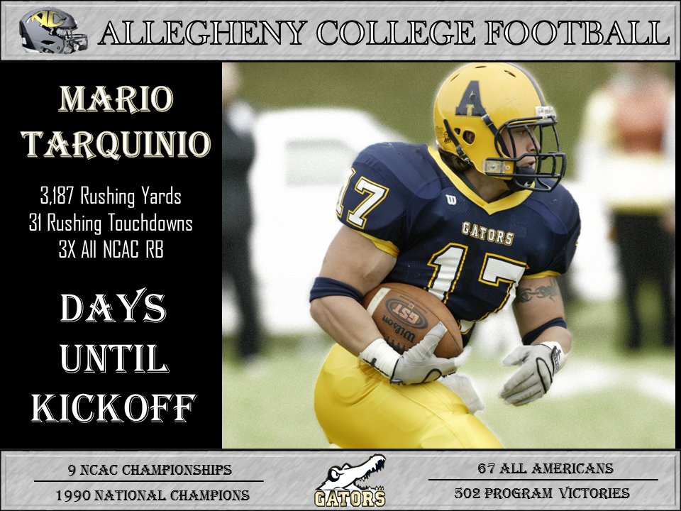 AlleghenyFB's tweet photo. #17DAYS remaining until the 2017 season! #Countdown2KO https://t.co/28md7jGVaL