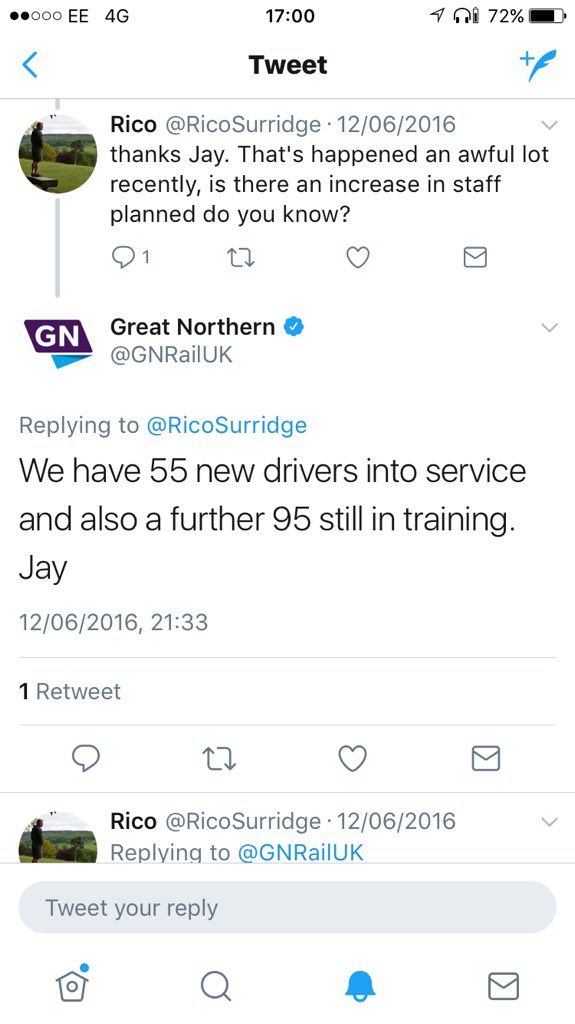 RicoSurridge's tweet photo. @GNRailUK Royston 16:45 ~ here's your Tweet from a year ago... don't mean to be rude but fundamental planning issues I think... https://t.co/TkzgEtTfh3